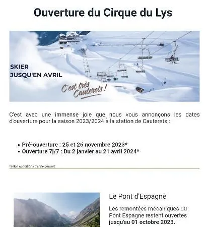 Parking Gratuit Navette Telecabines Week End Cauterets